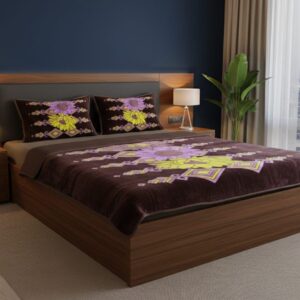 Double Bed - 1400 gm - Purple Pattern