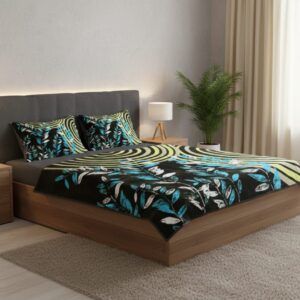 Double Bed - 1400 gm - Black Leaves