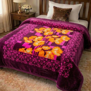 Pacific - Single Bed Single Ply - Purple-Yellow-Flower
