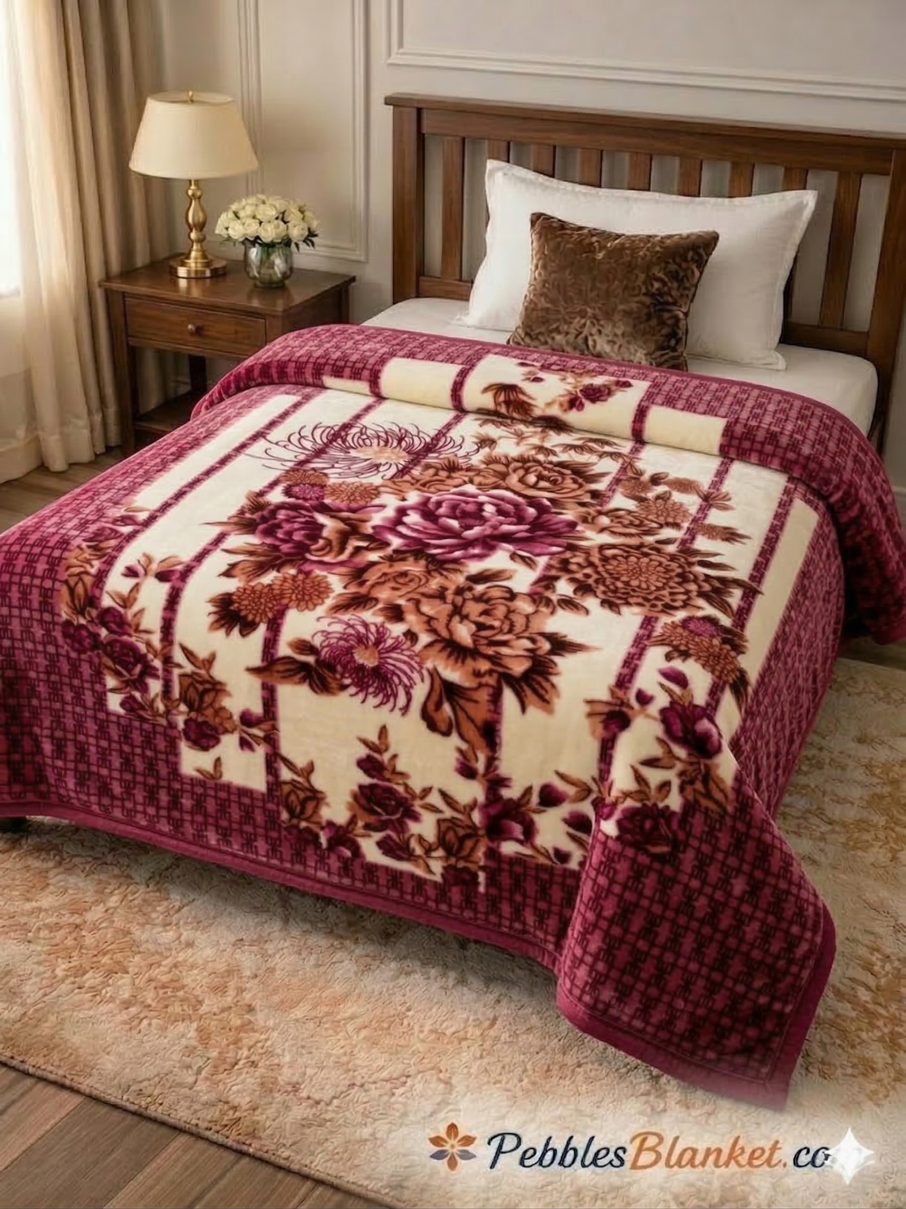 Pacific - Single Bed Single Ply - Cream-Purple