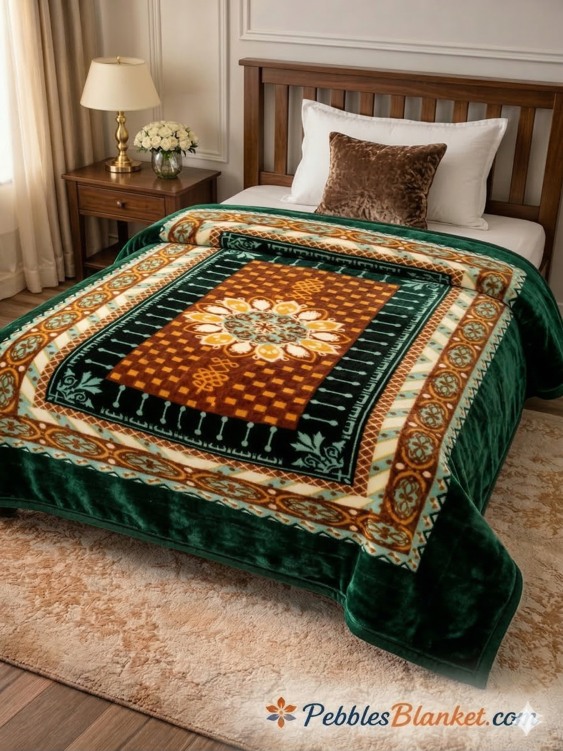 Pacific - Single Bed Single Ply - Brown-Green