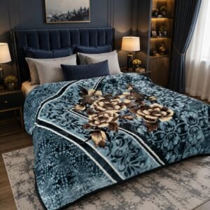 Ruby - Single Bed Double Ply - Grey Flower