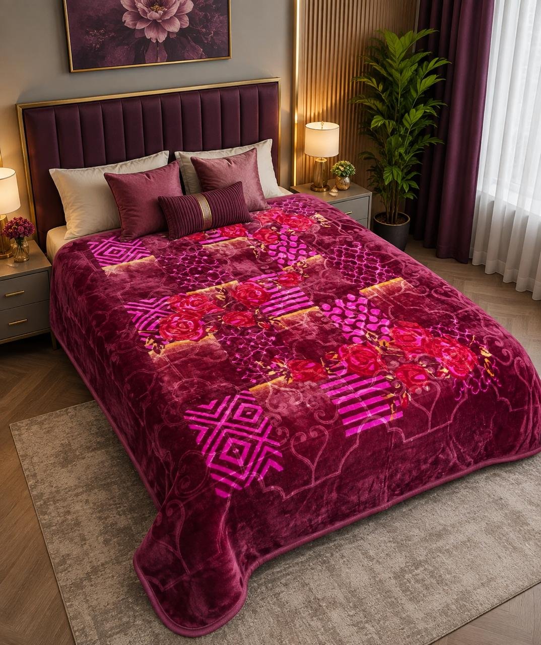 Ruby - Single Bed Double Ply - Maroon