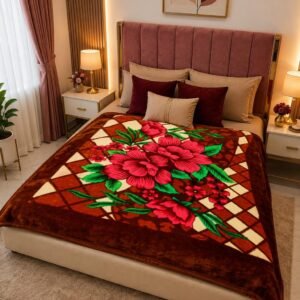 Double Bed - 1300 gm - Red Flower