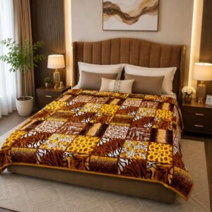 Double Bed - 1300 gm - Brown Pattern