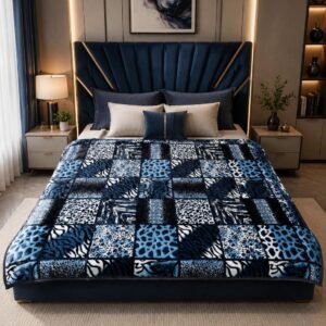 Double Bed - 1300 gm - Blue Pattern